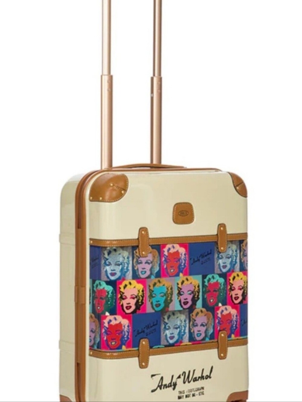 Bric's Cream Carry-On with Tan Leather Patch